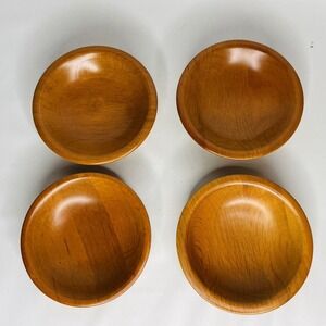 Milbern Prep Pinch Bowls Olive Wood Solid 2.5 oz each Set Of 4 Signed